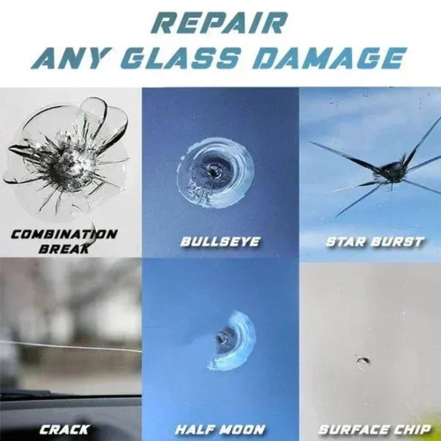 Windshield & Glass Chip Repair Resin Kit – DIY Fix for Cracks, Chips & Bulls-Eyes on Auto Glass, Phone Screens & Mirrors – UV-Cure Formula | Thomler