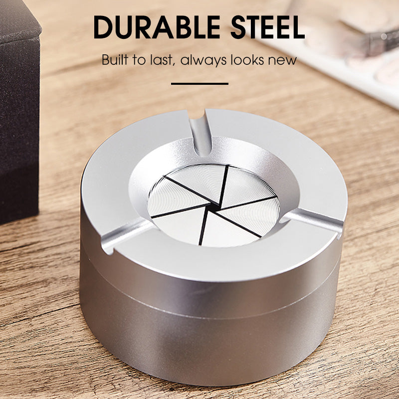 Stainless Steel Twist-Lock Ashtray for Car and Home | Odor-Sealing 360° Rotation Design Smokeless Holder | Thomler