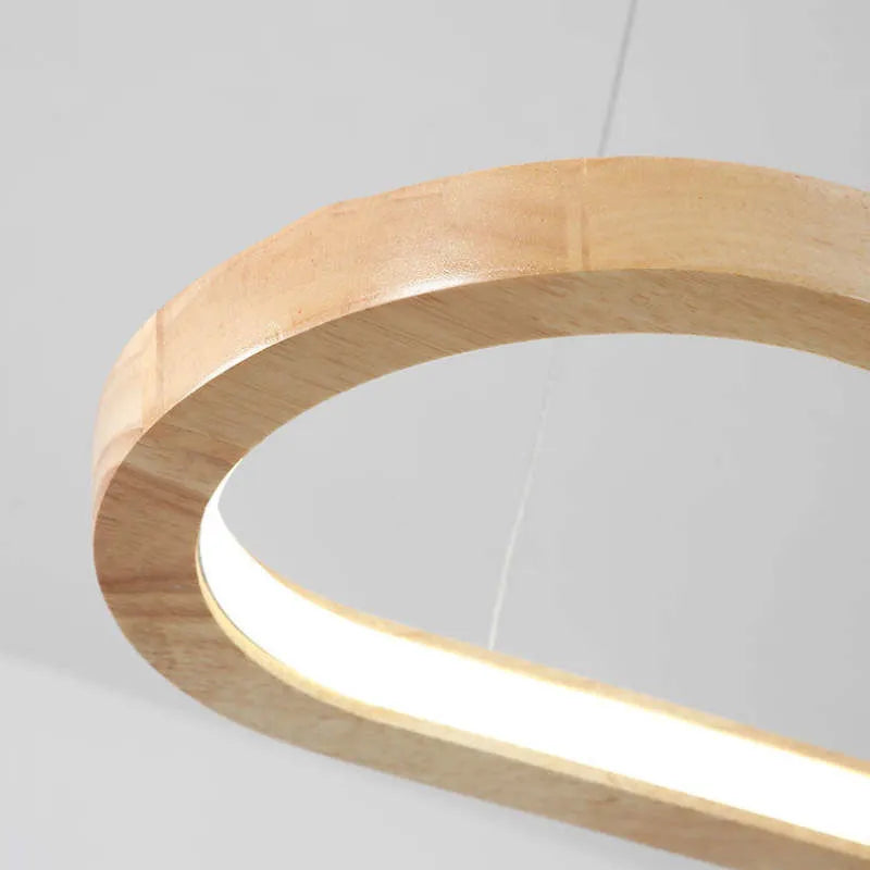 Hanging Ceiling Fixture with Natural Wood Finish & Acrylic Diffuser for Dining Rooms, Kitchen Islands & Living Spaces | Thomler