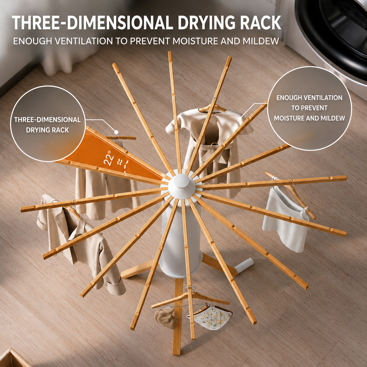 Collapsible Metal Laundry Drying Rack – Space-Saving Design for Indoor & Outdoor Use | Thomler