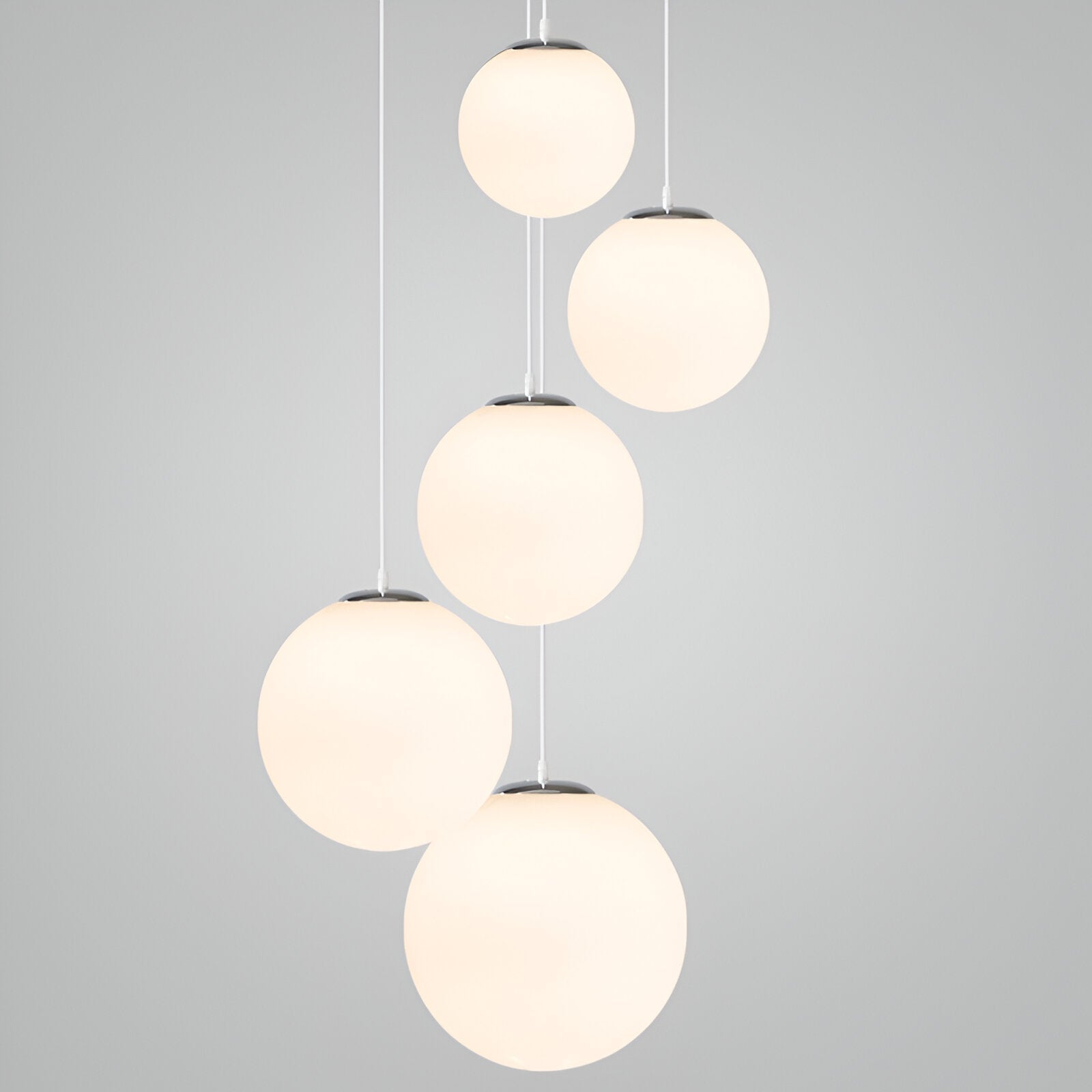 Pendant Light Milky Glass 9.8 in White Dining Room Kitchen Island Hanging Ceiling Lamp Modern Minimalist Globe Fixture | Thomler