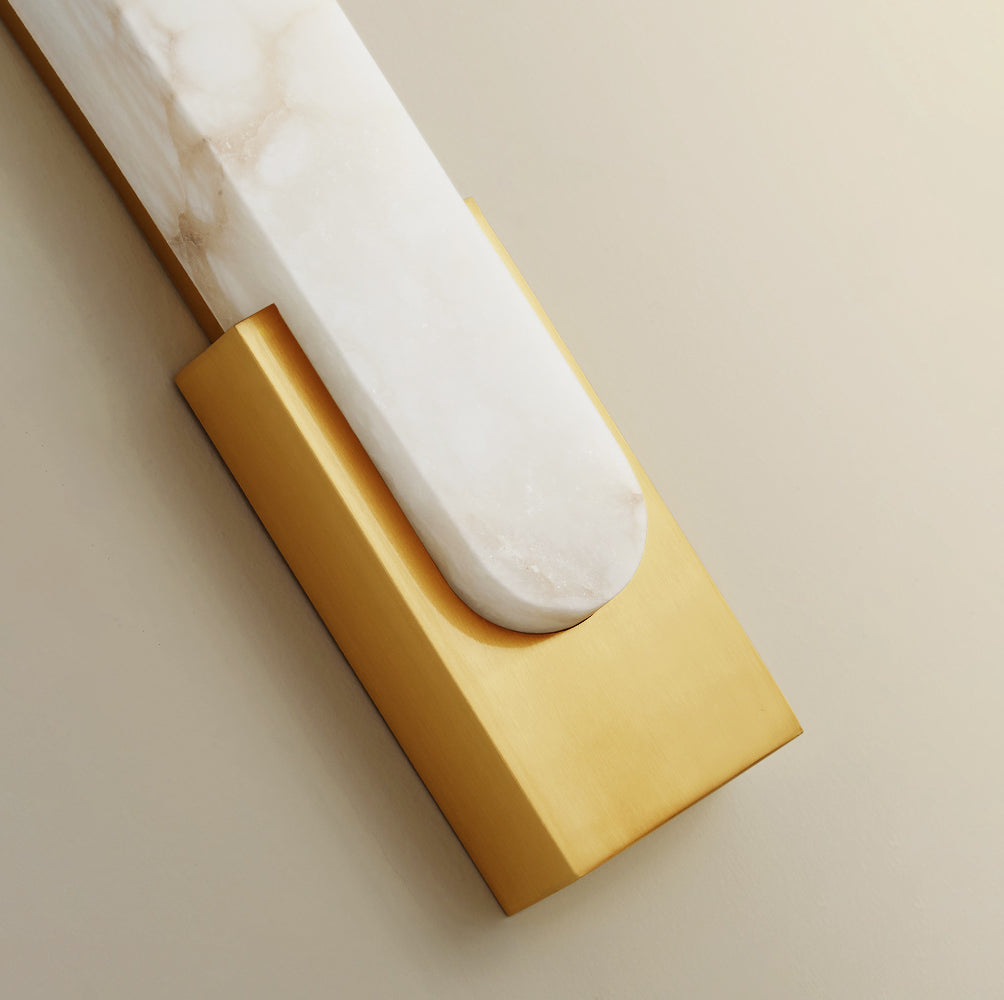 Wall Lamp Alabaster 19.7 in Gold LED Bedroom Hallway Modern Sconce Lighting Fixture | Thomler
