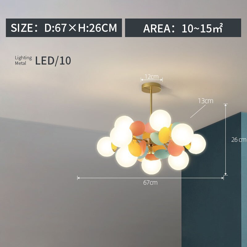 Modern Glass Acrylic Flower Branch LED Chandelier with Color Changing Light for Dining Room & Living Space | Thomler