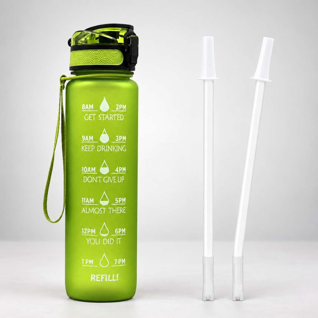 1L Time-Marked Water Bottle with Motivational Tracker for Daily Hydration Goals | Thomler