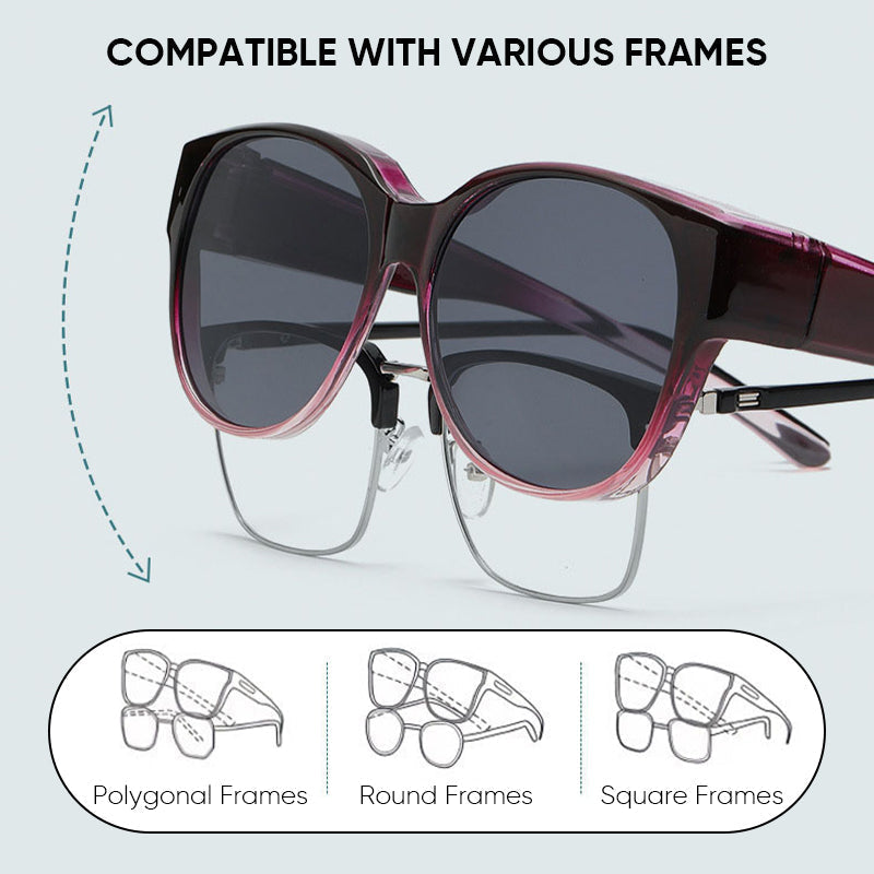 Polarized Over-Prescription-Glasses Sunglasses UV400 Cat-Eye Wraparound Shades for Eyeglass Wearers Driving Outdoor Sports Women Men | Thomler