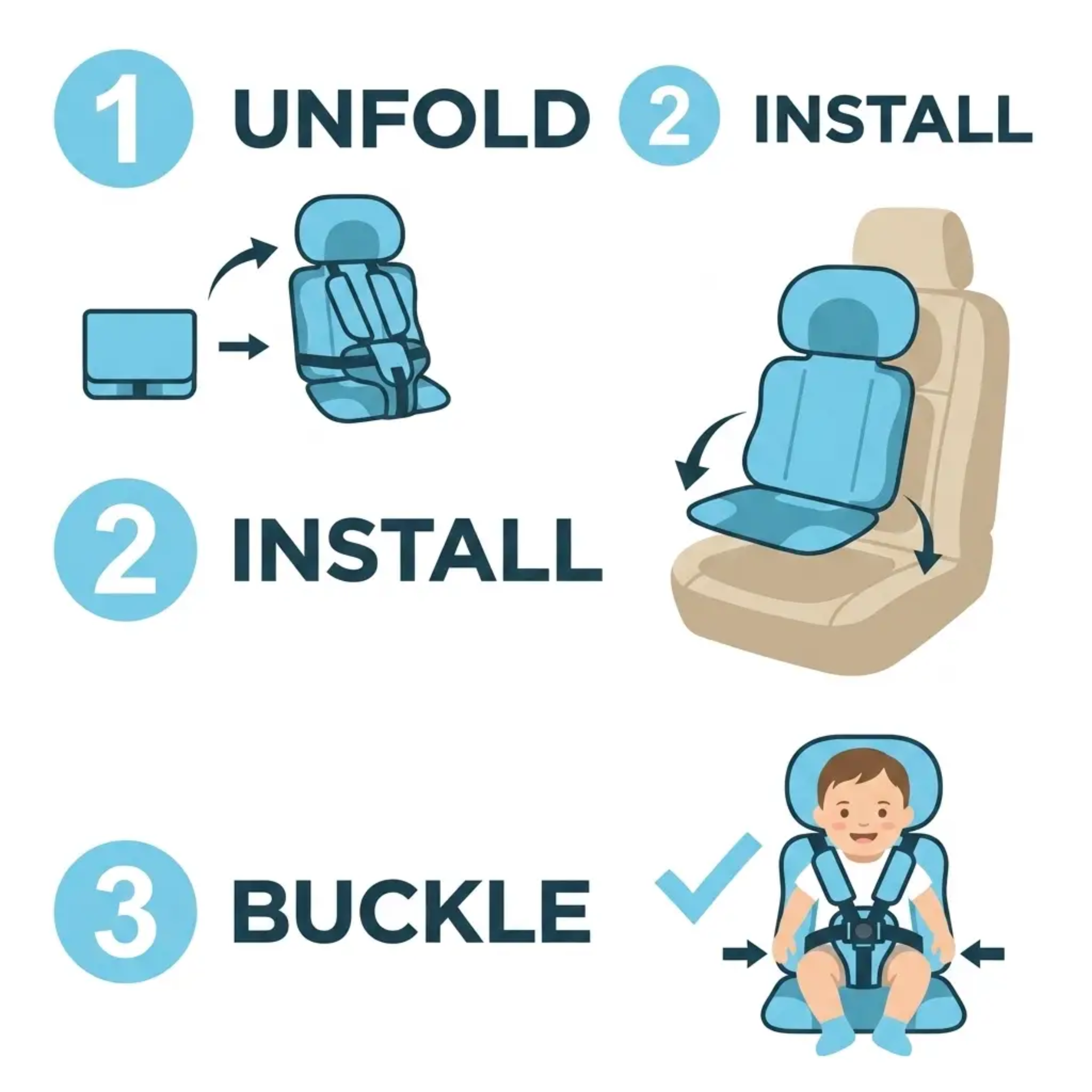 Collapsible Travel Booster Seat with 5-Point Harness for Kids 1-14 Years – Lightweight Car Safety Seat for Rideshares, Rentals & Family Trip | Thomler