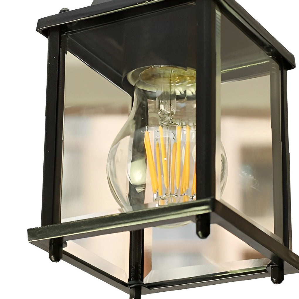 Contemporary Square Glass Hanging Lantern for Porch & Patio – Weather-Resistant Aluminum Fixture | Thomler