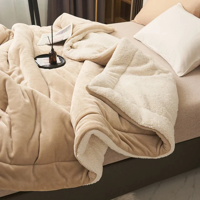 Plush Flannel Fleece Throw Blanket for Bed & Couch – Reversible Solid Color Design, Machine Washable, Double-Sided Warmth for Bedroom | Thomler