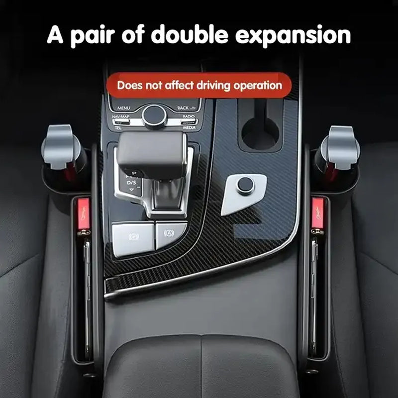 Car Seat Gap Organizer Faux Leather Storage Caddy with Charging Port for Center Console Driver Passenger Side Vehicle Accessories | Thomler