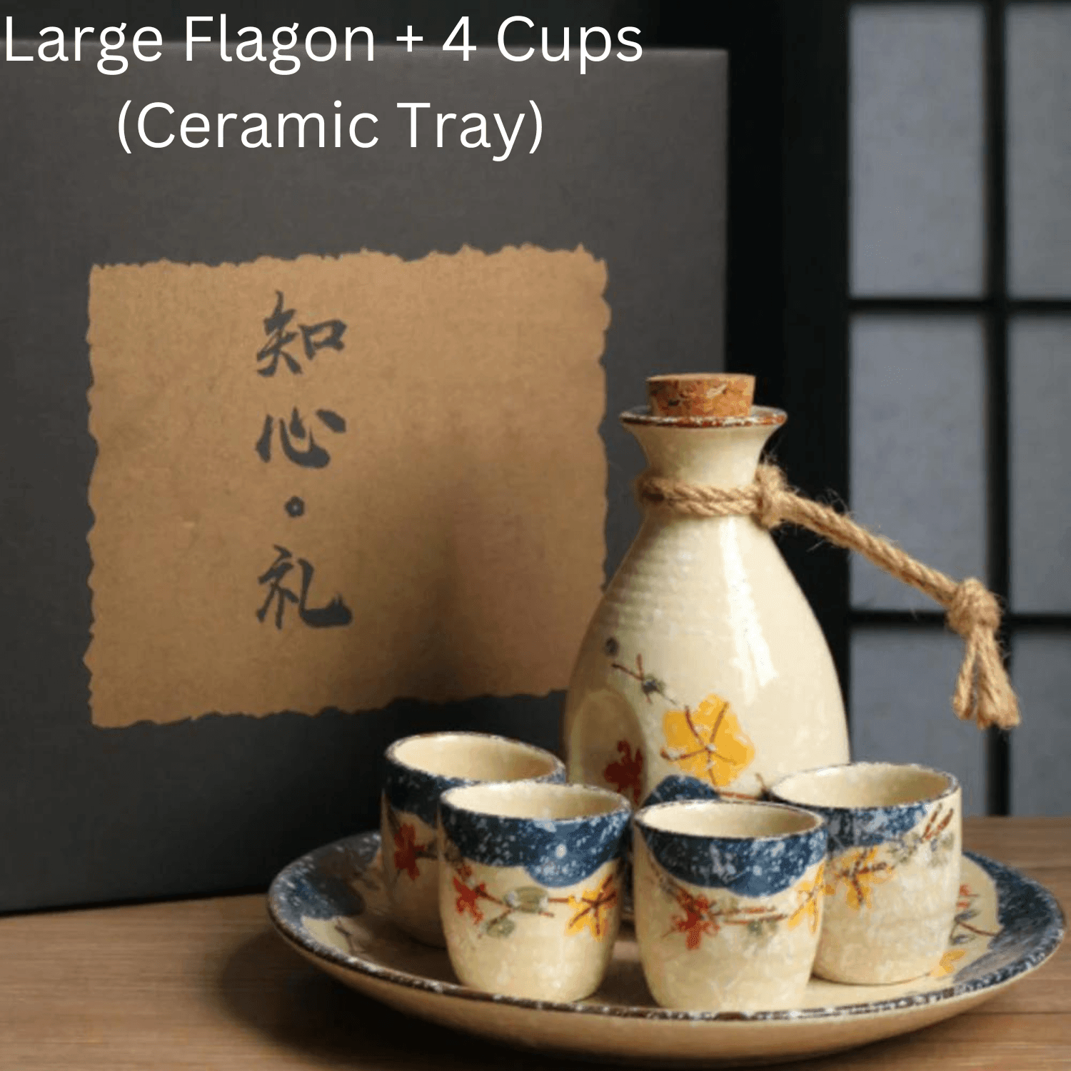 Handcrafted Ceramic Sake Serving Set Cherry Blossom Design Tokkuri Flagon Ochoko Cups Traditional Japanese Drinkware for Home Entertaining G | Thomler