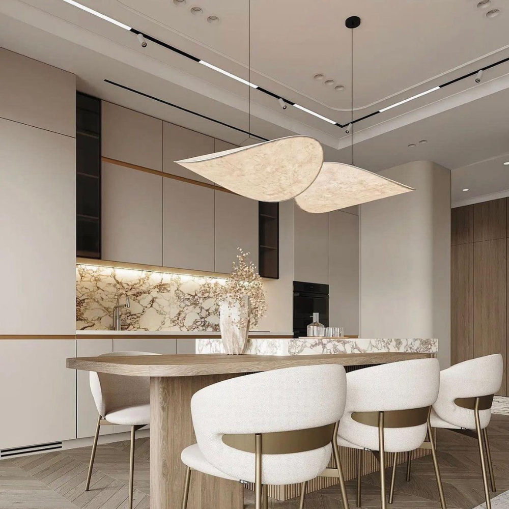 Pendant Light Handwoven Silk Shade Up To 80.0 cm White Dining Room Bedroom Japandi Scandinavian Hanging Ceiling Lamp | Thomler