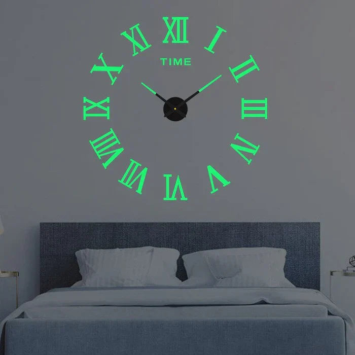 DIY Wall Clock Kit Large Modern Customizable Decorative Clock for Living Room Bedroom Black Silver Gold Red Glow in the Dark | Thomler