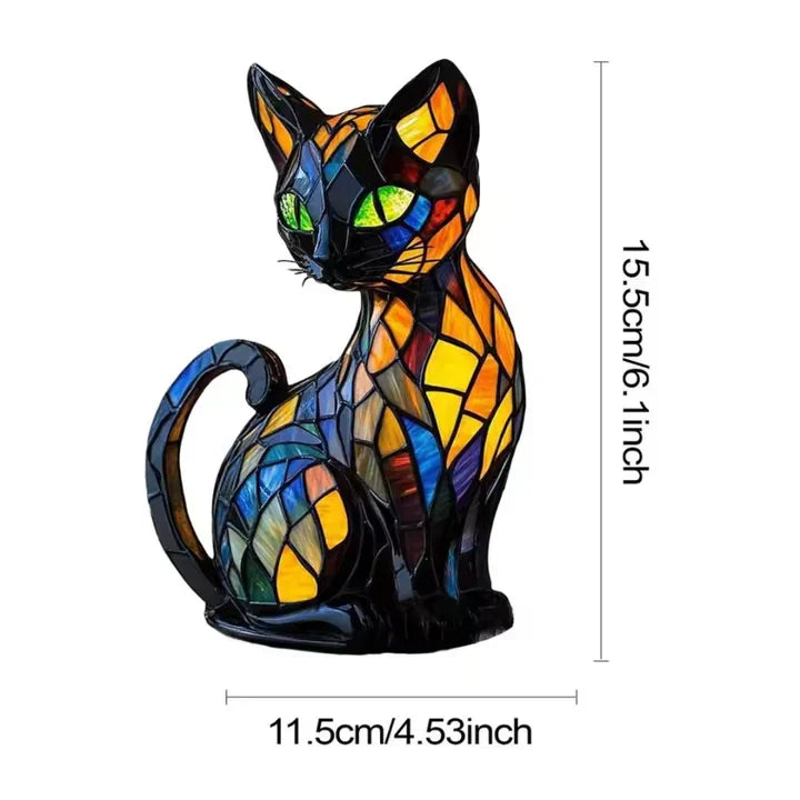 Artisan Feline Silhouette Night Light – Soft LED Glow Table Accent for Bedroom, Nursery & Living Room Decor | Thomler