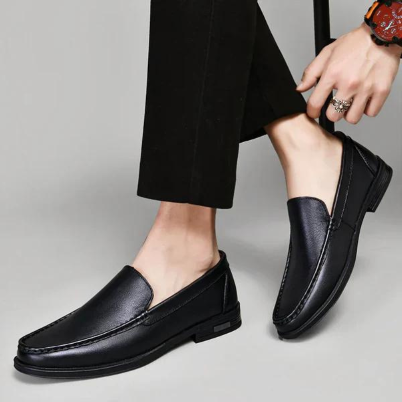 Men's Genuine Leather Loafers Slip-On Dress Shoes for Business Casual Wedding Office Formal Occasions Classic Italian Style Handcrafted | Thomler