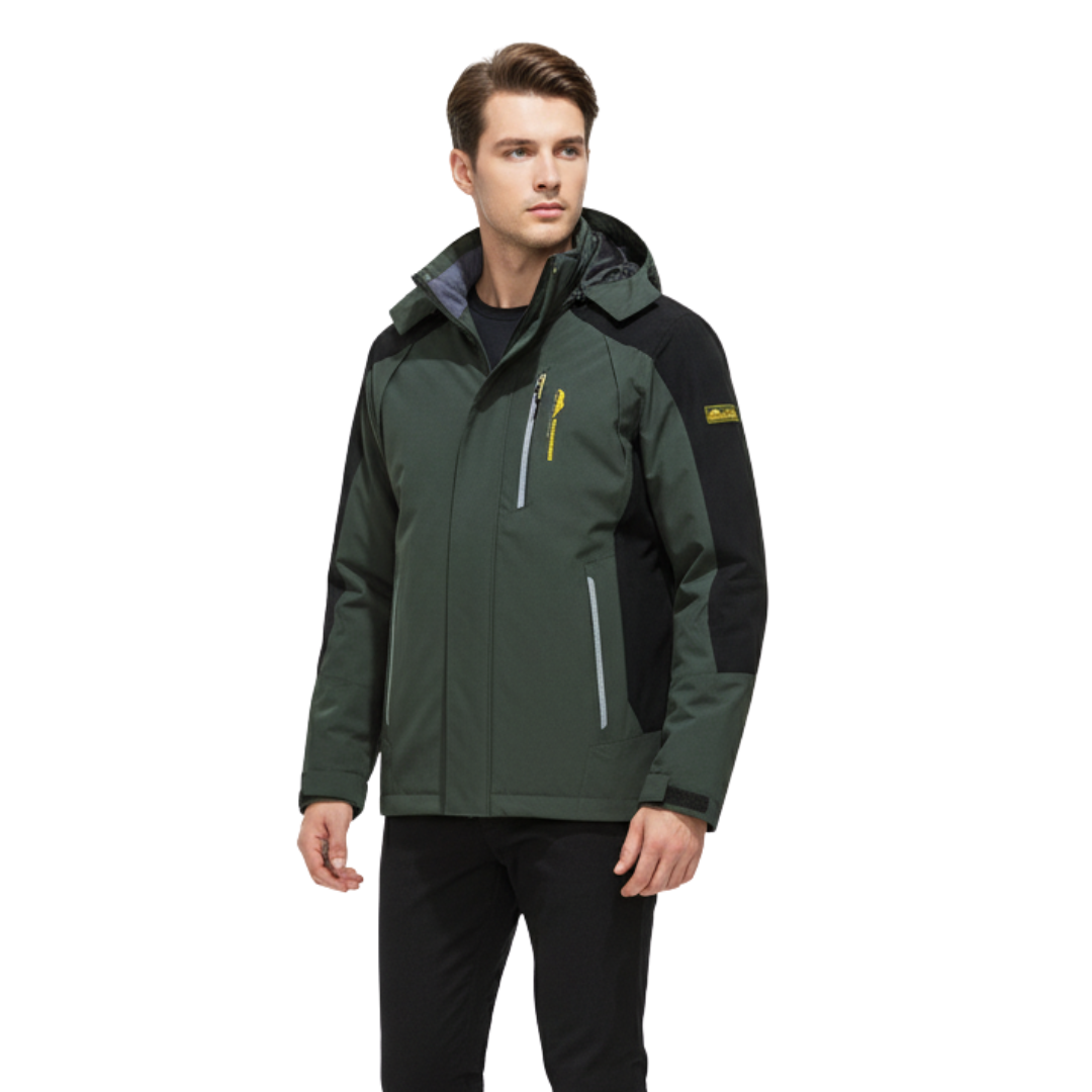 Men's Windproof Rain Shell Jacket with Removable Hood for Hiking, Camping & Outdoor Adventures – Waterproof Lightweight Expedition Coat | Thomler