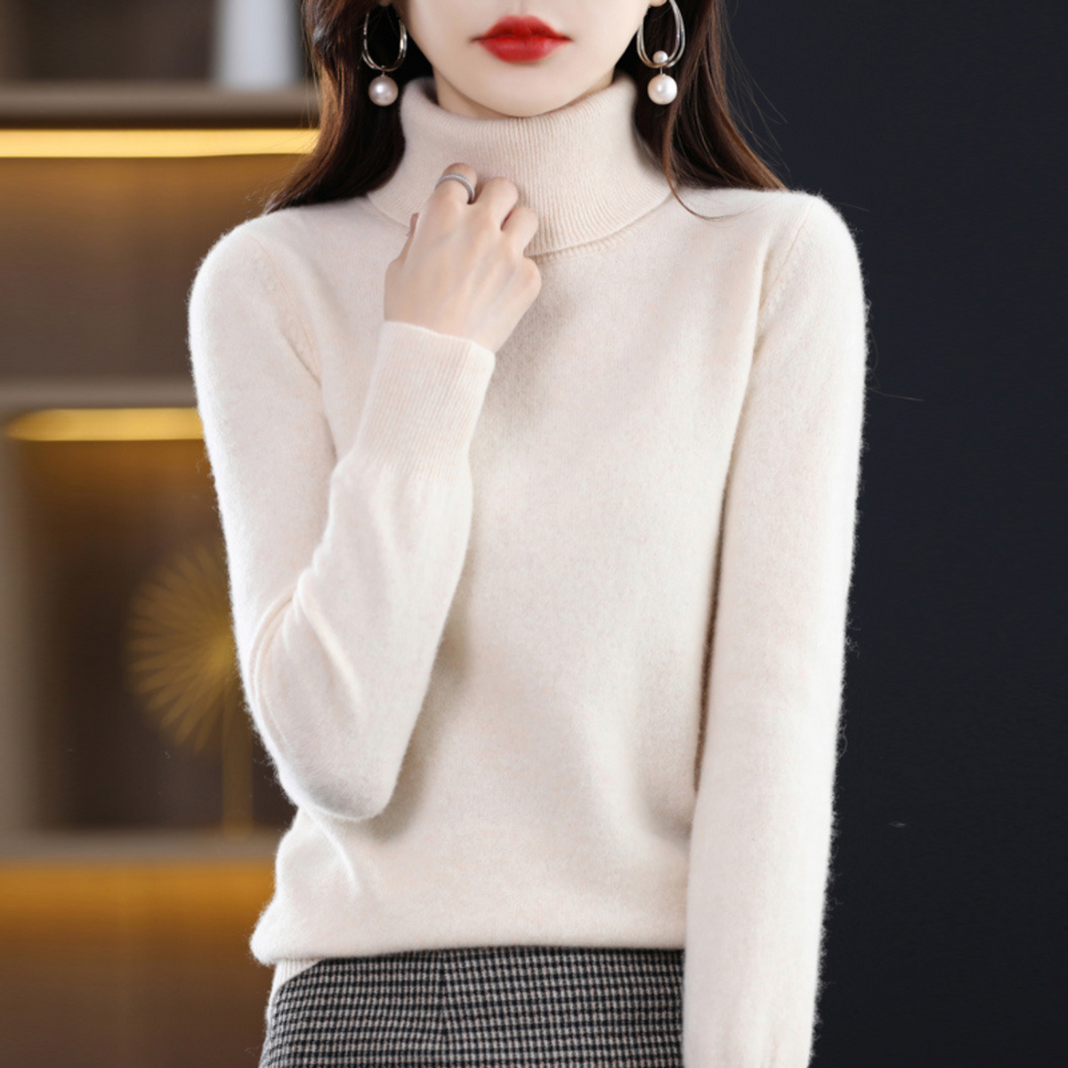 Women's Cashmere Turtleneck Sweater – Soft Knit Pullover for Fall & Winter | Thomler