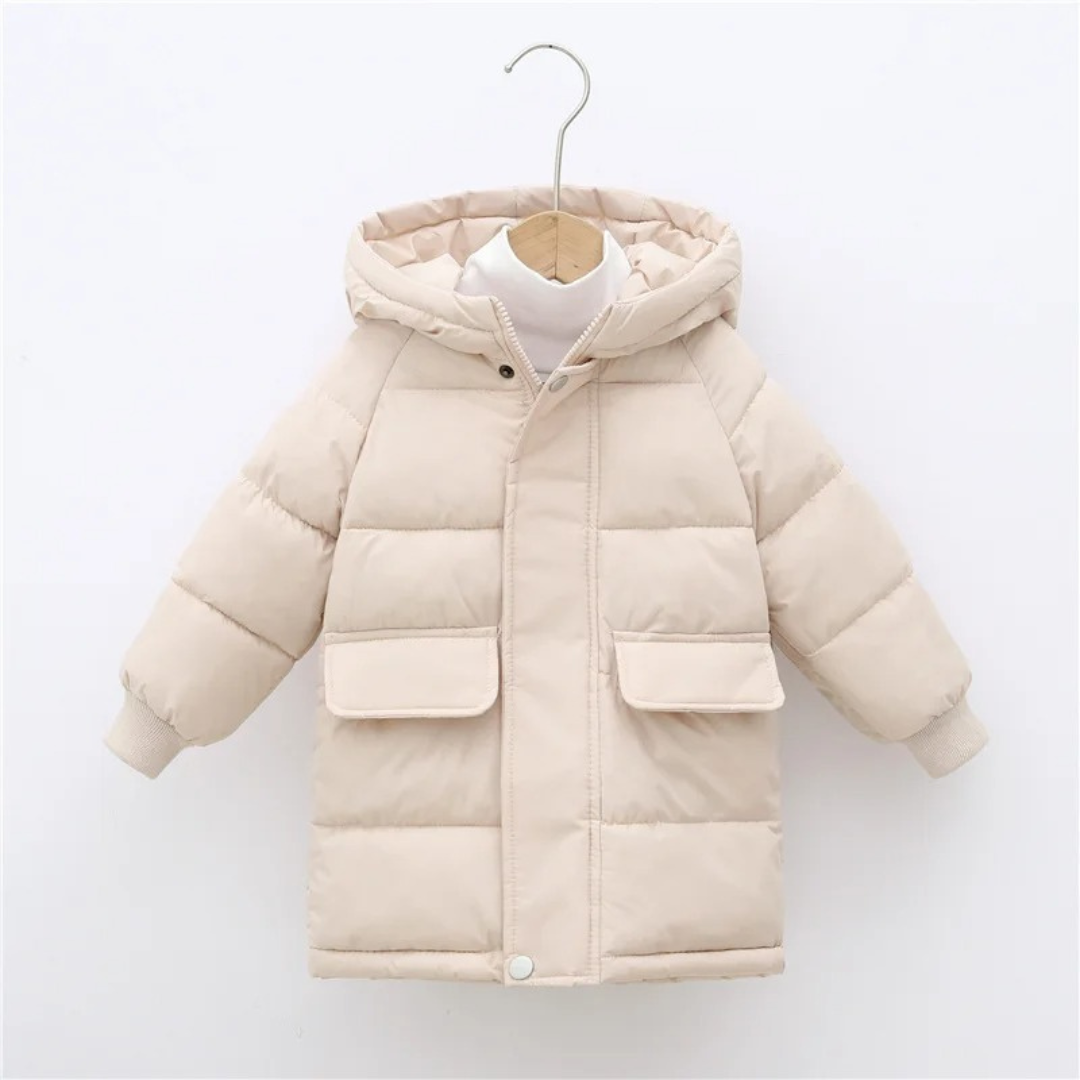 Insulated Longline Hooded Puffer Jacket for Kids – Full-Zip Heavyweight Winter Coat Ages 3-12 | Thomler