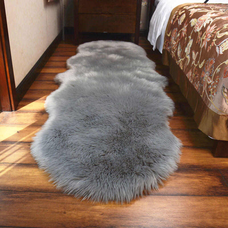 Plush Synthetic Sheepskin Floor Mat in Multiple Sizes & Colors | Thomler