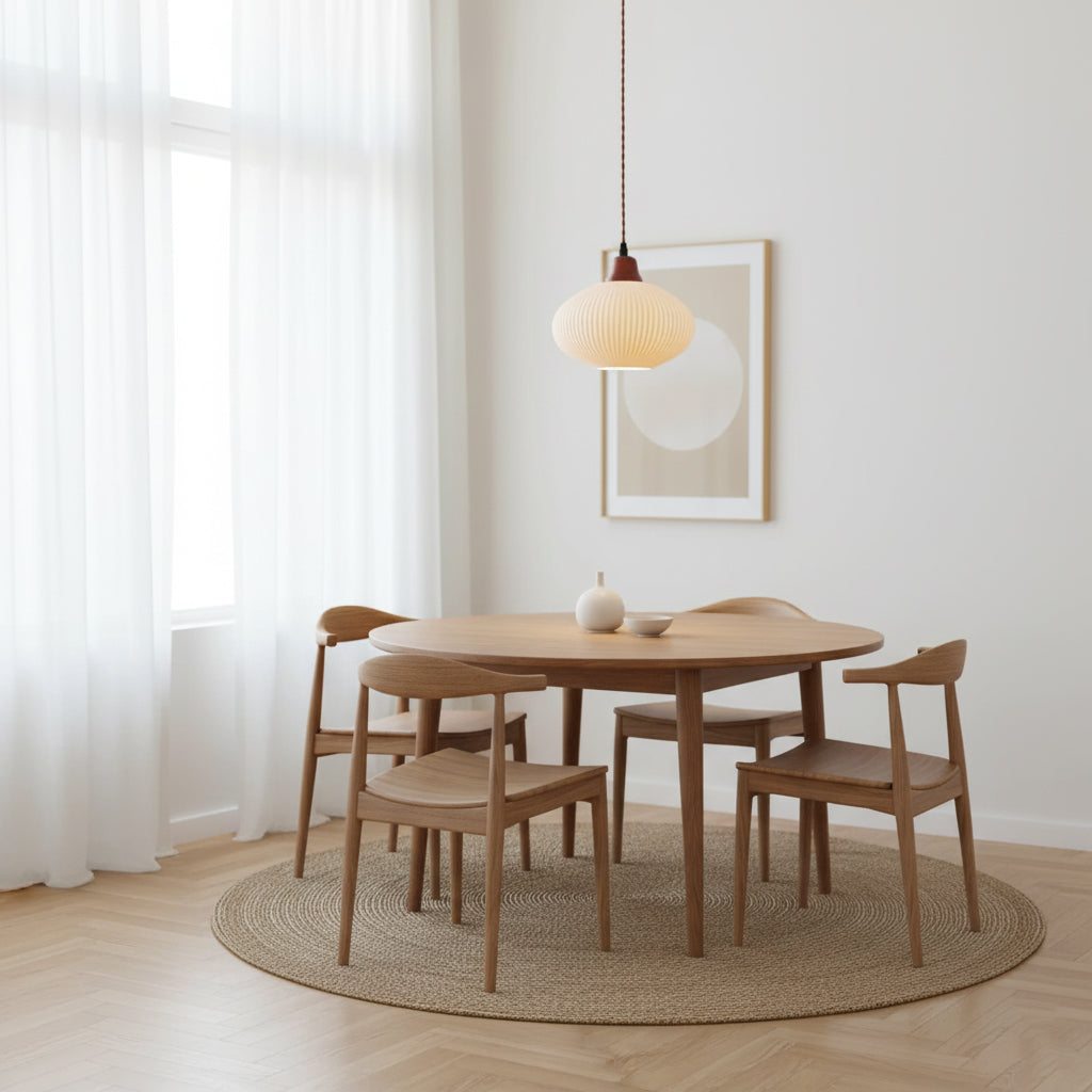 Pendant Light Ceramic 9 in White Dining Room Kitchen Island Hanging Lamp Adjustable Height | Thomler