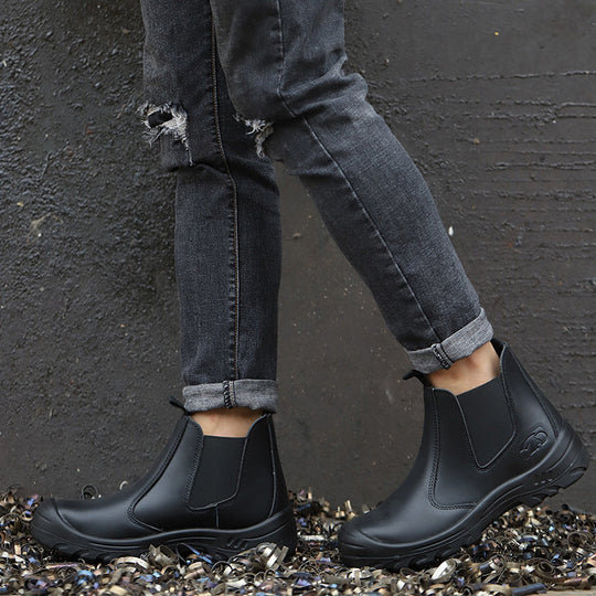 Steel Toe Work Boots with Arch Support & Cushioned Insole for Construction & Warehouse | Thomler