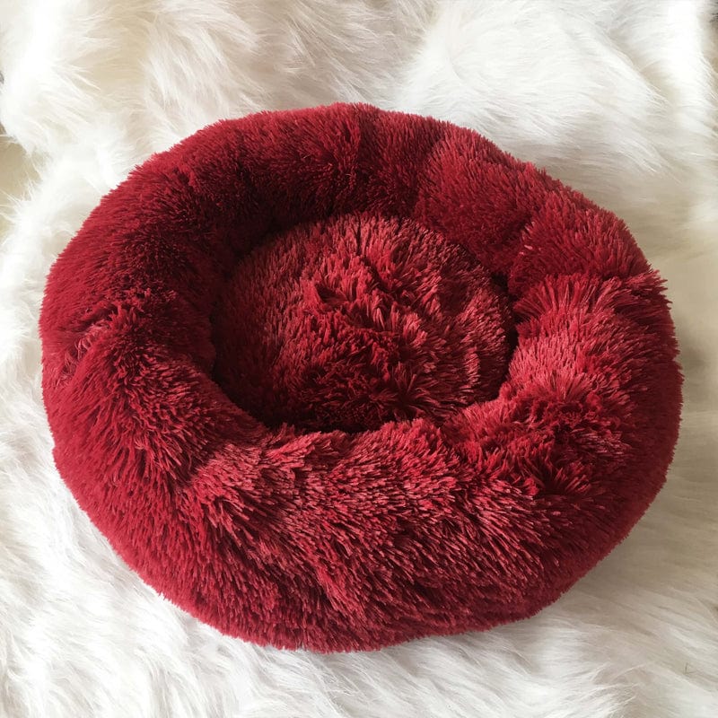 Round Raised-Edge Pet Bed with Plush Faux Fur Fill for Dogs & Cats | Thomler