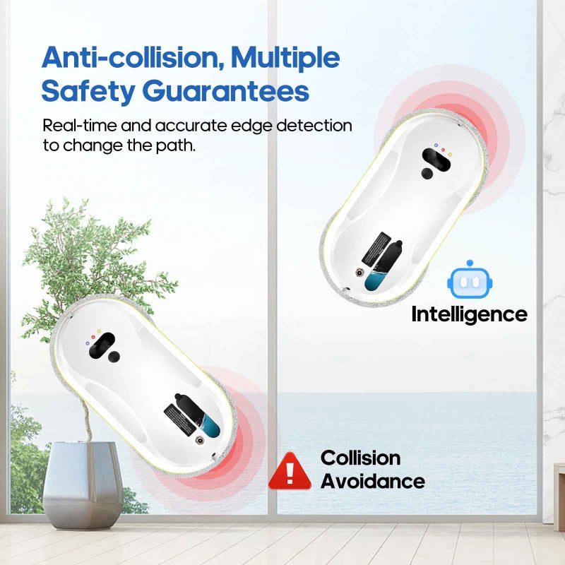 Automatic Glass Cleaner Robot with Spray System for Windows, Mirrors & Glass Doors – Remote Control & Edge Sensors | Thomler