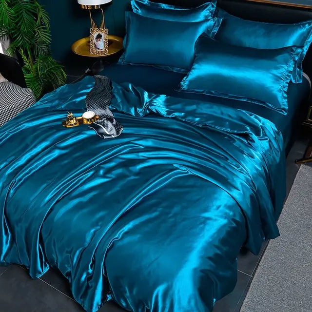 Satin Duvet Cover Set with Pillowcases Smooth Silky Bedding Full Queen King for Bedroom Decor Soft Luxury Comforter Cover Machine Washable | Thomler