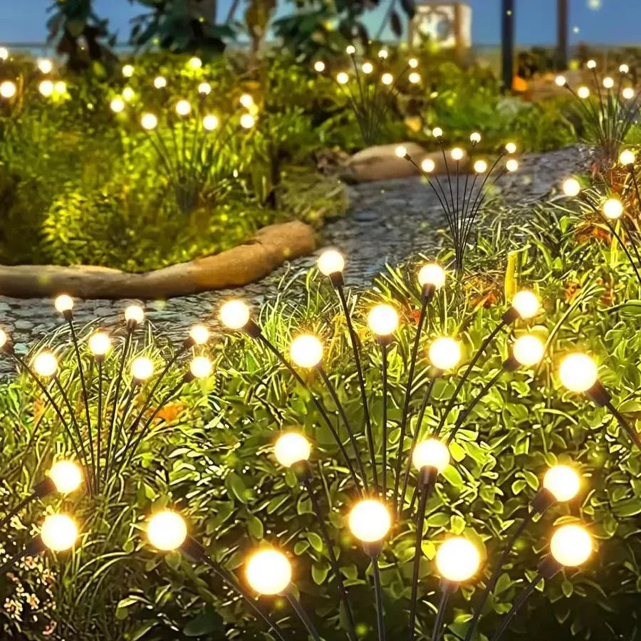 Garden Light Plastic 33.0 cm (13.0") Warm White Solar Pathway Decorative Outdoor Firefly Stake Lamp | Thomler