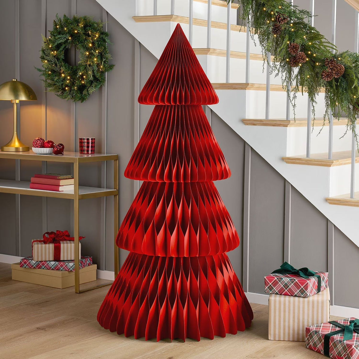 Folding Paper Decoration Tree – Collapsible Honeycomb Structure for Parties & Seasonal Displays | Thomler