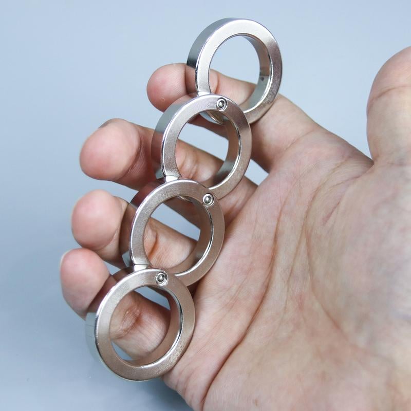 Collapsible Four-Finger Fidget Ring for Anxiety Relief & Focus | Portable Handheld Stress Tool for Adults Students | Silent Tactile | Thomler