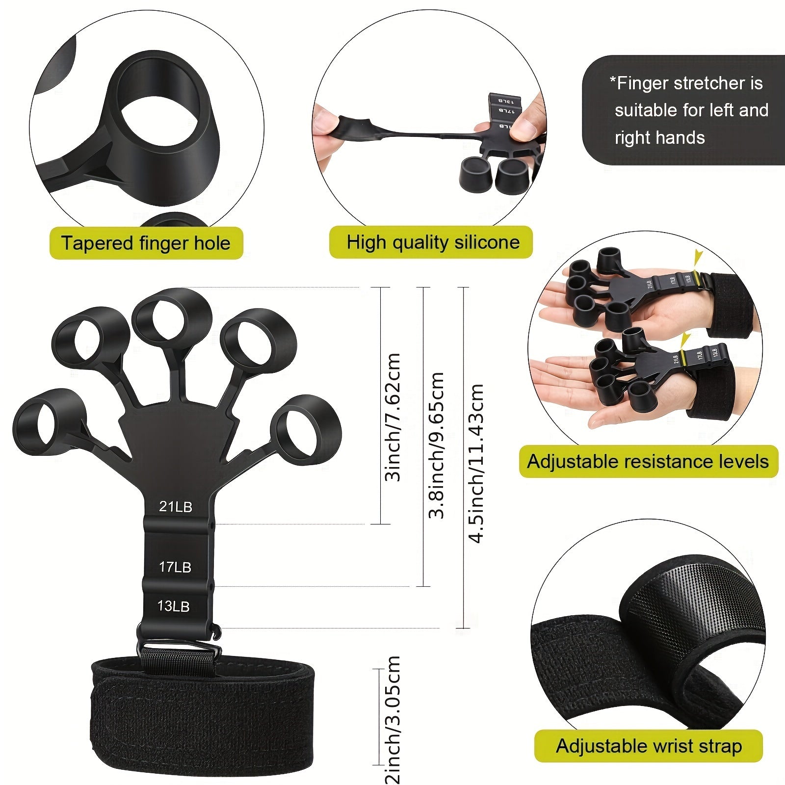 Hand Grip Strengthener Kit 5-Piece Training Set for Fingers Forearms Wrists Rehabilitation Therapy Workout Tools Musicians Athletes | Thomler