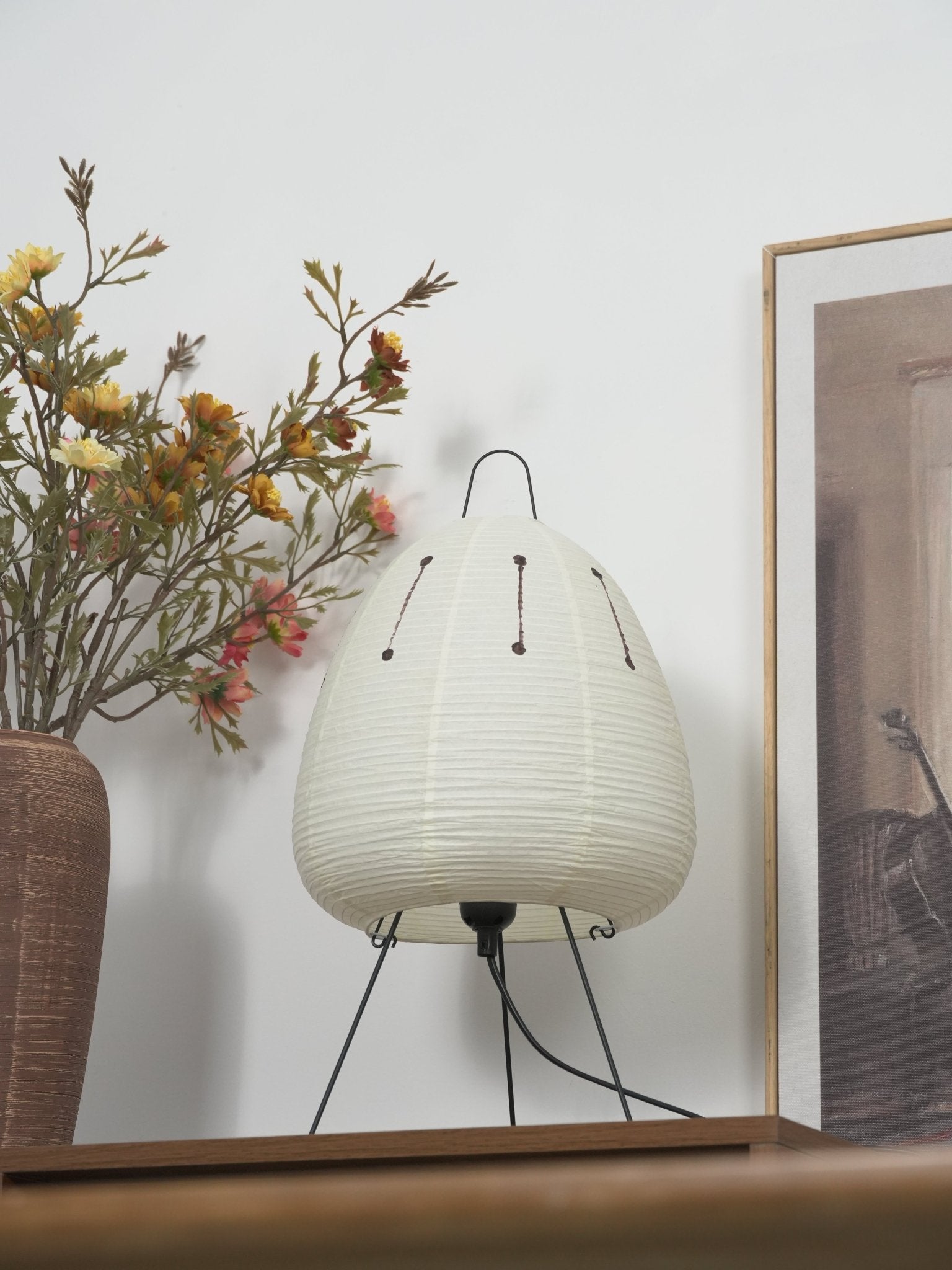 Table Lamp Rice Paper 16.9 in Indoor LED Bedroom Desk Nightstand Light | Thomler