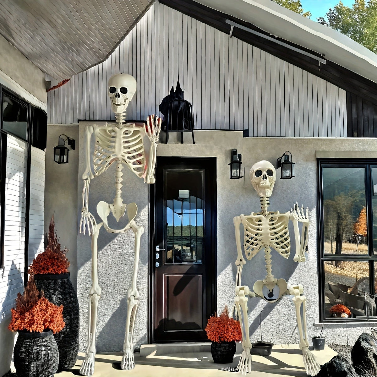 Life-Size 5.5 ft Poseable Skeleton Figure for Halloween Yard & Indoor Display | Thomler