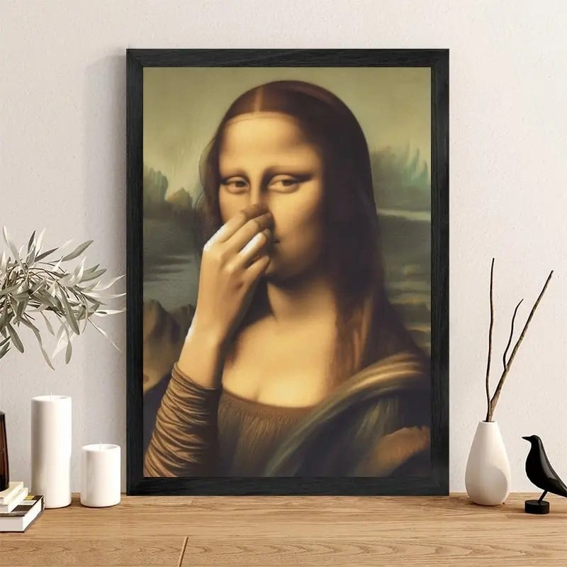 Funny Renaissance Bathroom Canvas Wall Art – Moisture-Resistant Stretched Print for Powder Room & Toilet Decor | Thomler