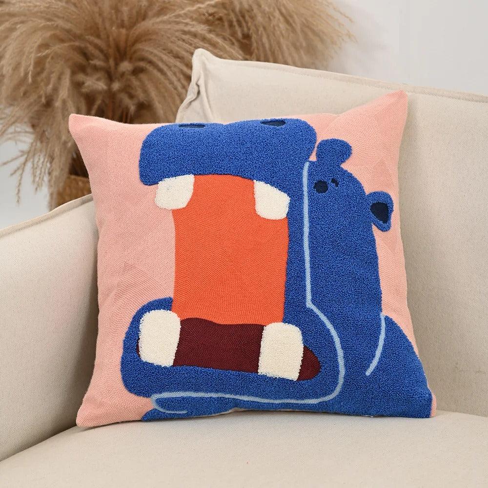 Cushion Cover Polyester Cotton Blend 45.0 cm 17.7 Inch Scandinavian Sofa Bedroom Animal Embroidered Decorative Throw Pillow Case | Thomler