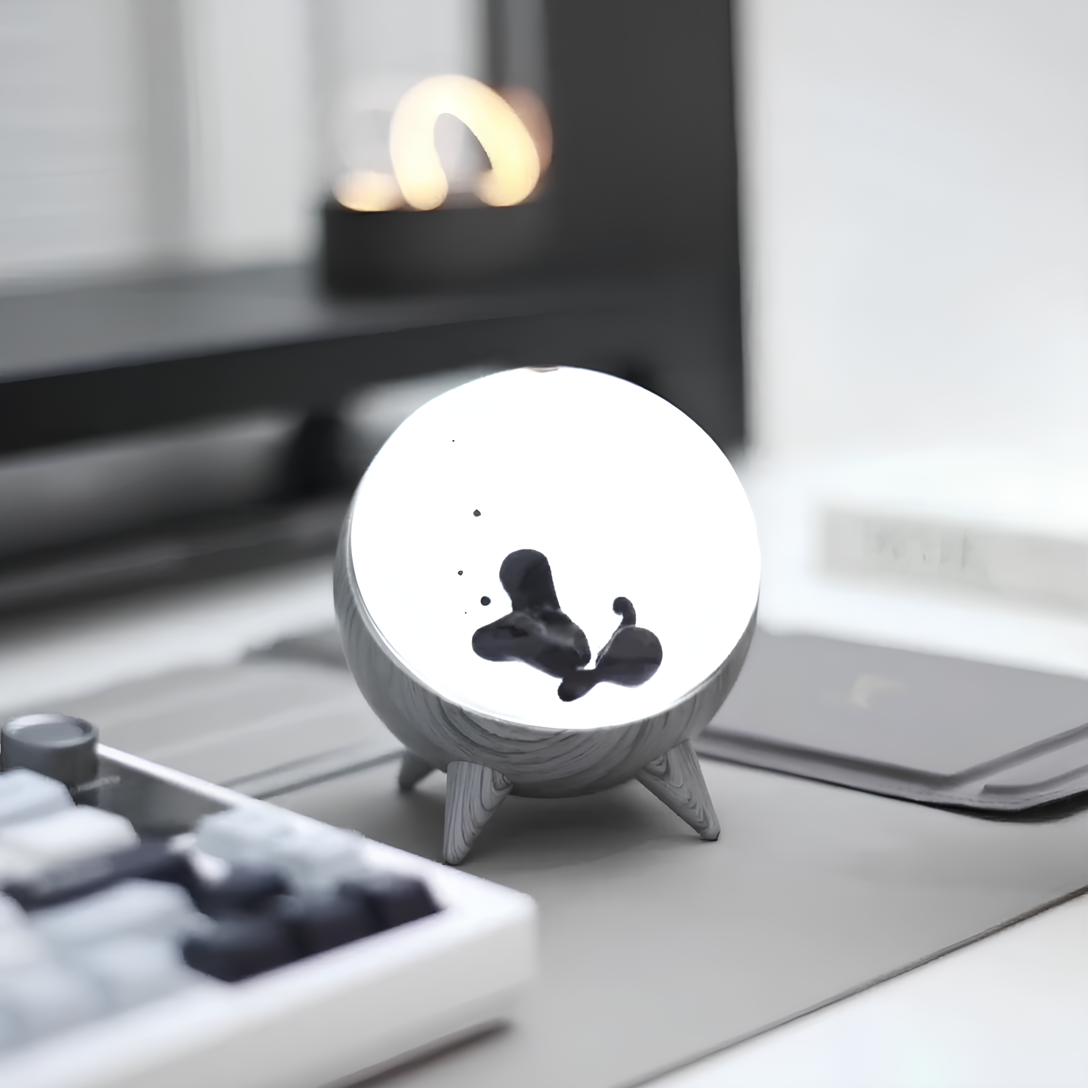 Speaker Display Ferrofluid Glass 10.6 cm Bluetooth Music Visualiser Desk Light Interactive Audio Art Decor | Thomler