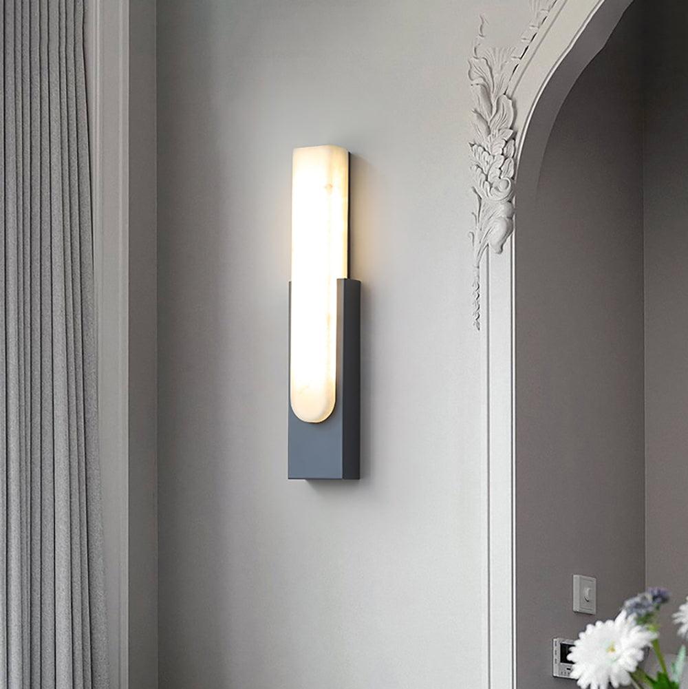 Wall Lamp Alabaster 19.7 in Gold LED Bedroom Hallway Modern Sconce Lighting Fixture | Thomler