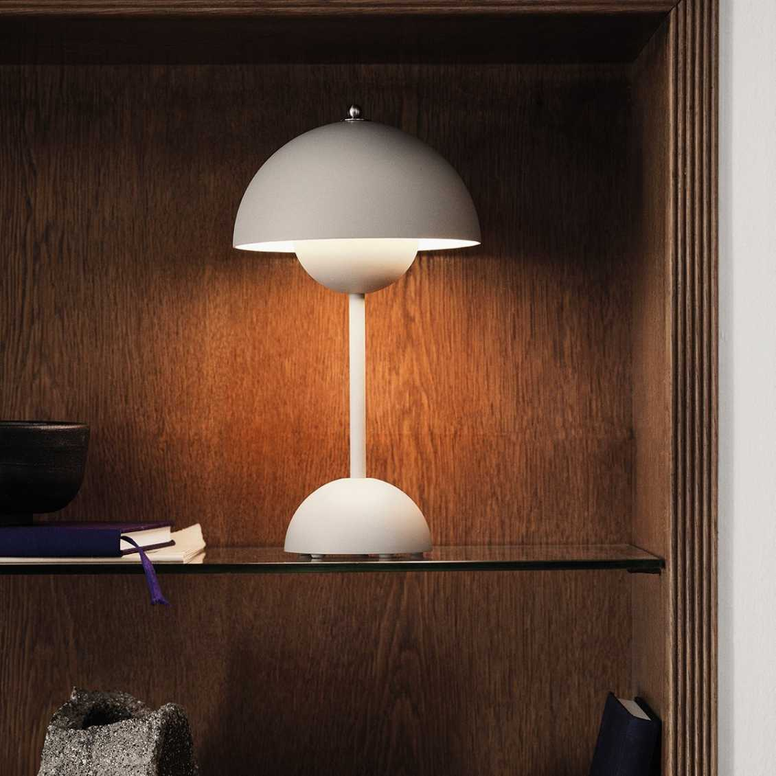Table Lamp ABS PC USB Rechargeable 2000mAh Green Bedside Desk Wireless LED Mushroom Light | Thomler