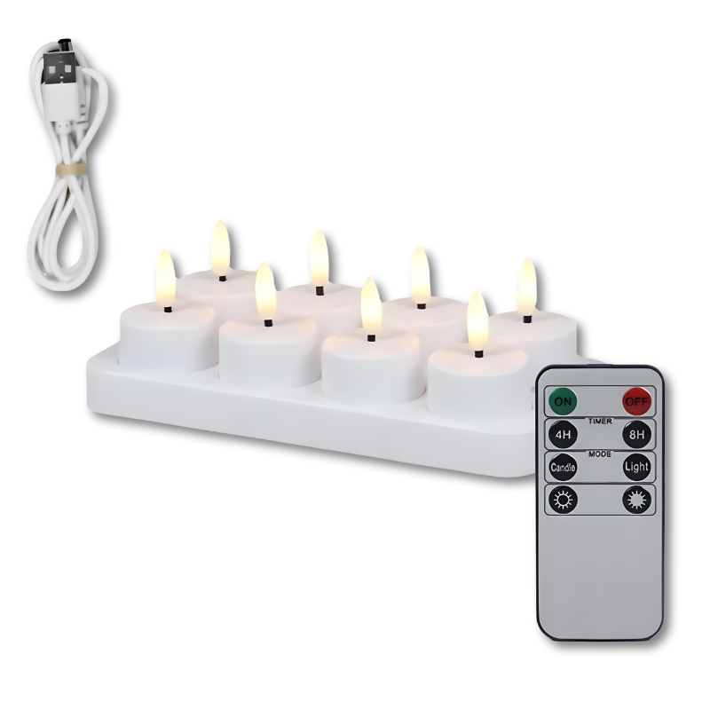 Rechargeable Flameless LED Candles with Remote Control & Timer for Home Decor, Dining Table, Wedding, Living Room Ambiance | Thomler