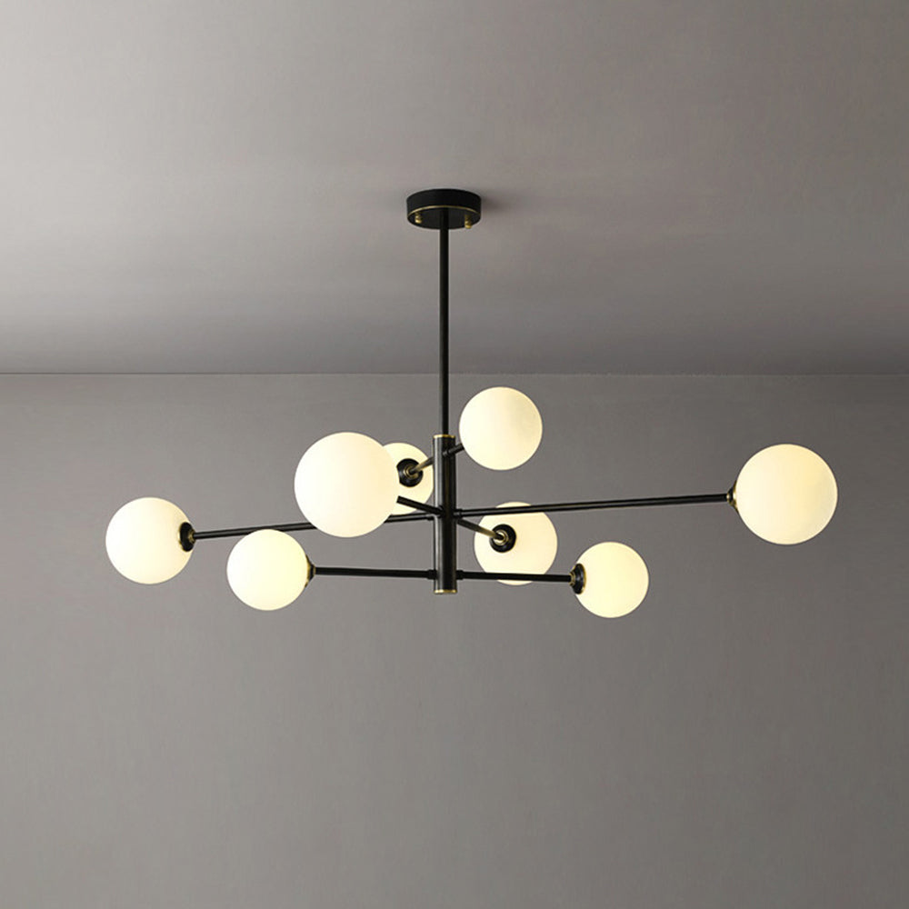 Bubble Glass Pendant Light with Metal Frame for Living Room & Bedroom – Modern Multi-Globe Chandelier for Dining Room & Entryway | Thomler
