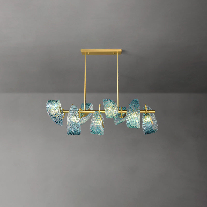 Chandelier Art Glass 19 Lights 95W Blue Peacock Dining Room Living Room Statement Lighting | Thomler