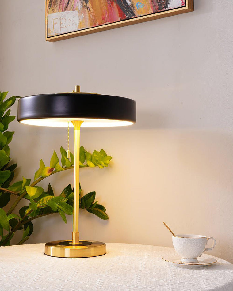 Table Lamp Brass 10W 13.8 in x 16.5 in Bedroom Living Room Study Vintage Midcentury Style Lighting | Thomler