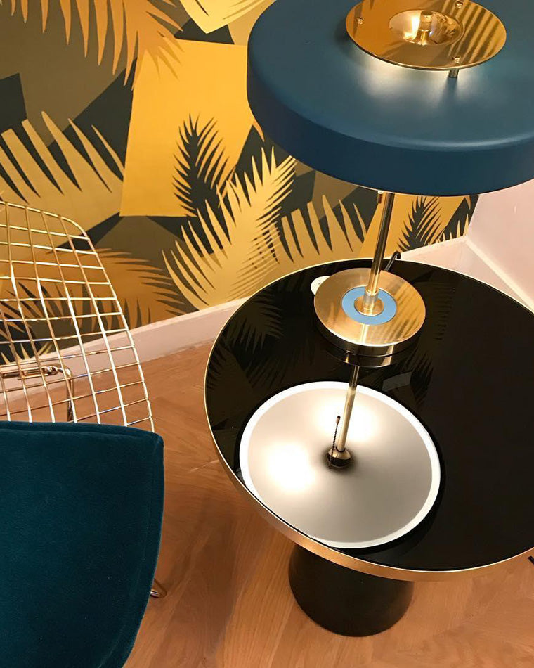Table Lamp Brass 10W 13.8 in x 16.5 in Bedroom Living Room Study Vintage Midcentury Style Lighting | Thomler