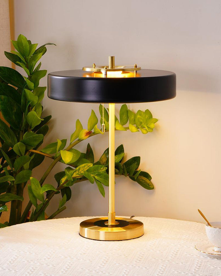 Table Lamp Brass 10W 13.8 in x 16.5 in Bedroom Living Room Study Vintage Midcentury Style Lighting | Thomler
