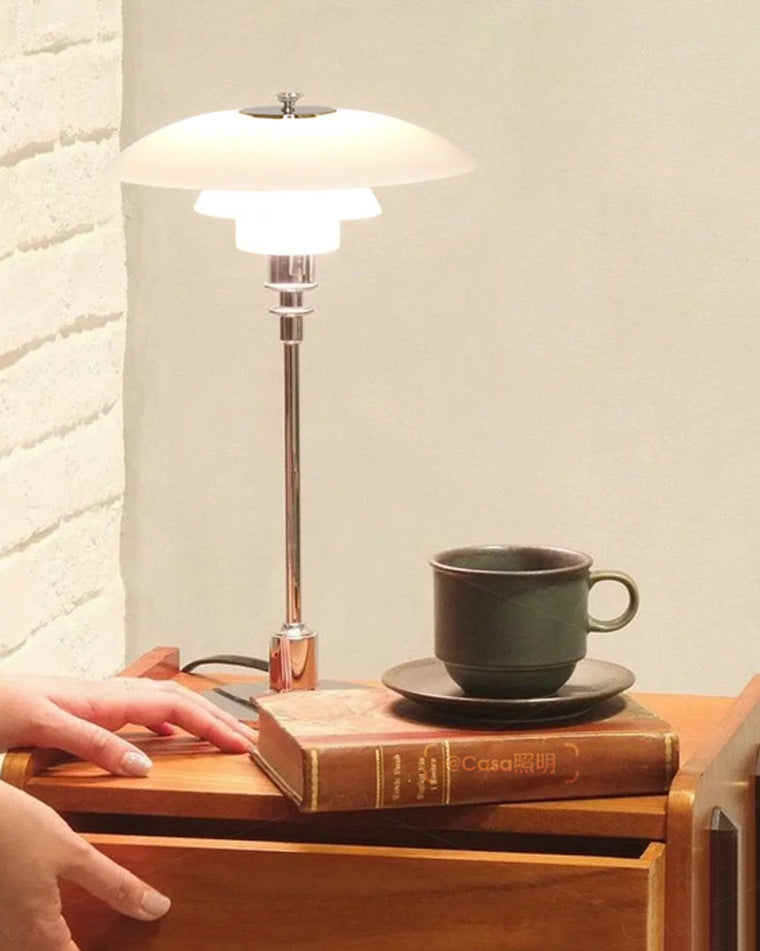 Table Lamp Glass 19 in Desk Bedroom Study 5W Warm Cool White Light | Thomler