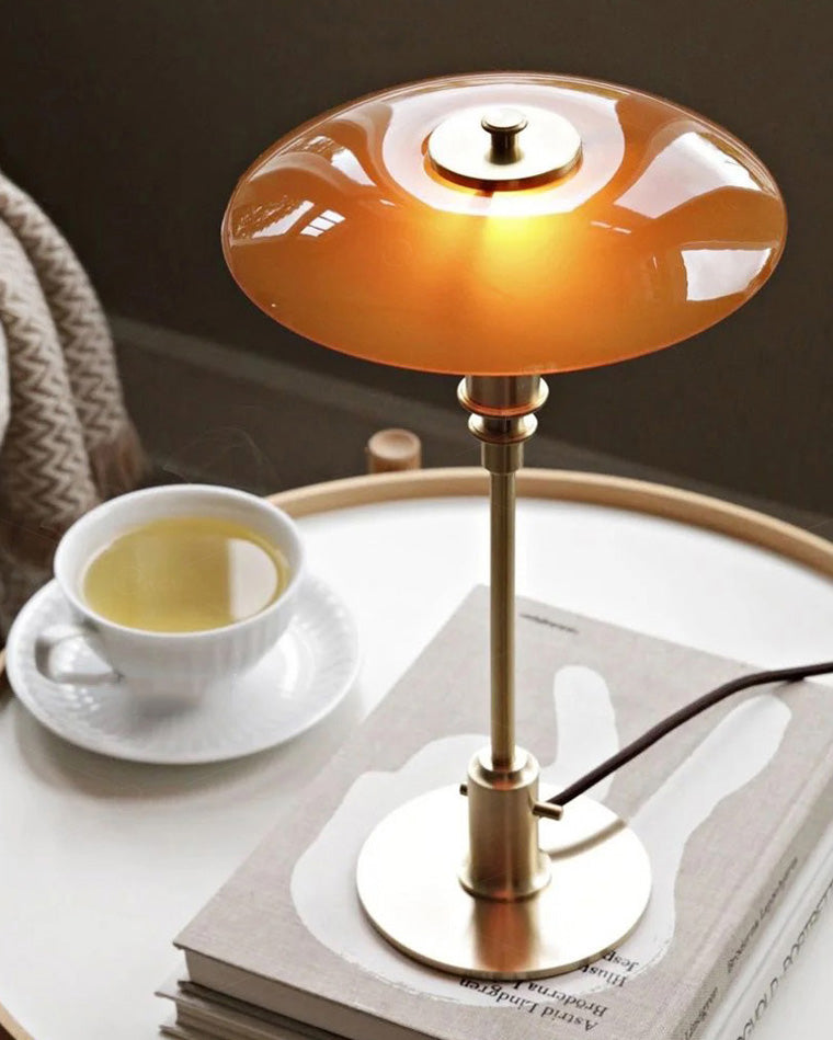 Table Lamp Glass 19 in Desk Bedroom Study 5W Warm Cool White Light | Thomler