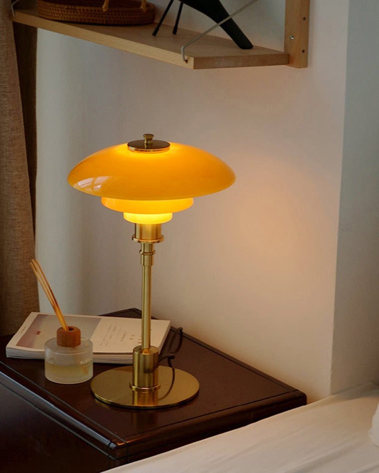 Table Lamp Glass 19 in Desk Bedroom Study 5W Warm Cool White Light | Thomler