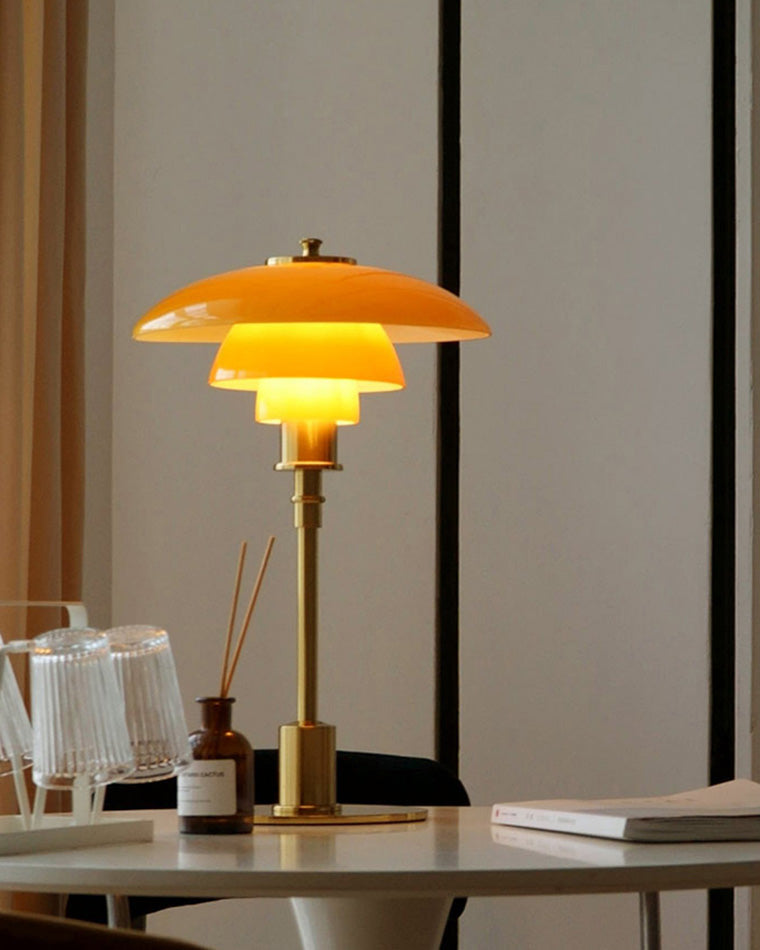Table Lamp Glass 19 in Desk Bedroom Study 5W Warm Cool White Light | Thomler