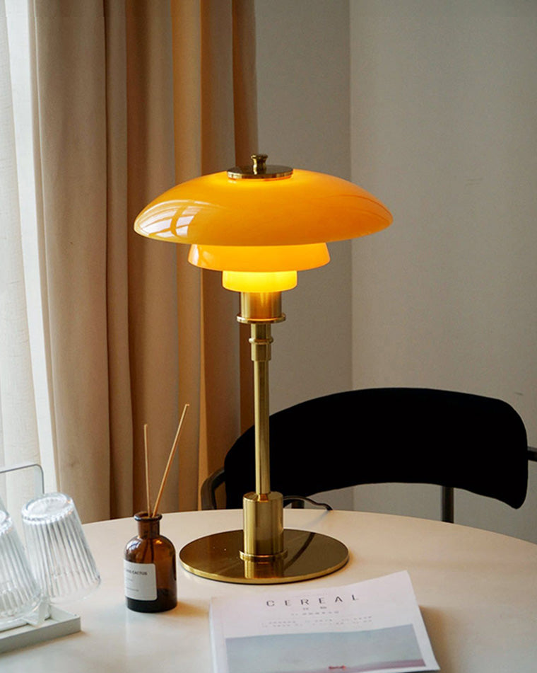 Table Lamp Glass 19 in Desk Bedroom Study 5W Warm Cool White Light | Thomler