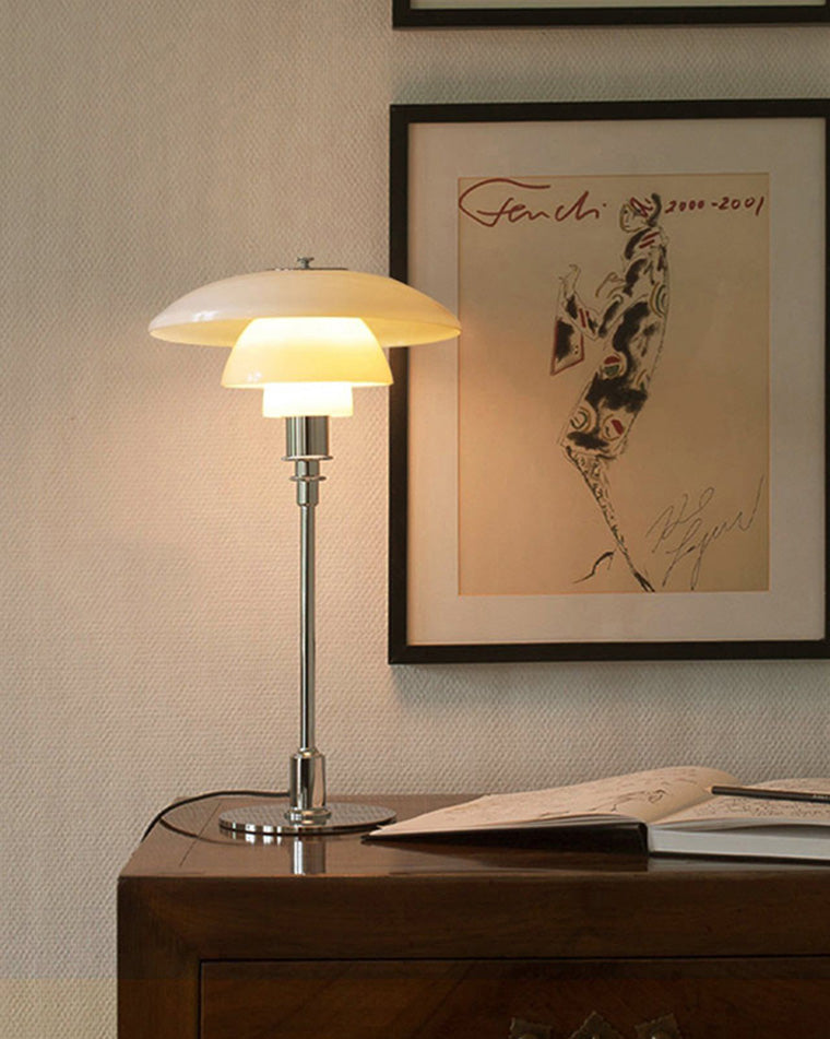 Table Lamp Glass 19 in Desk Bedroom Study 5W Warm Cool White Light | Thomler